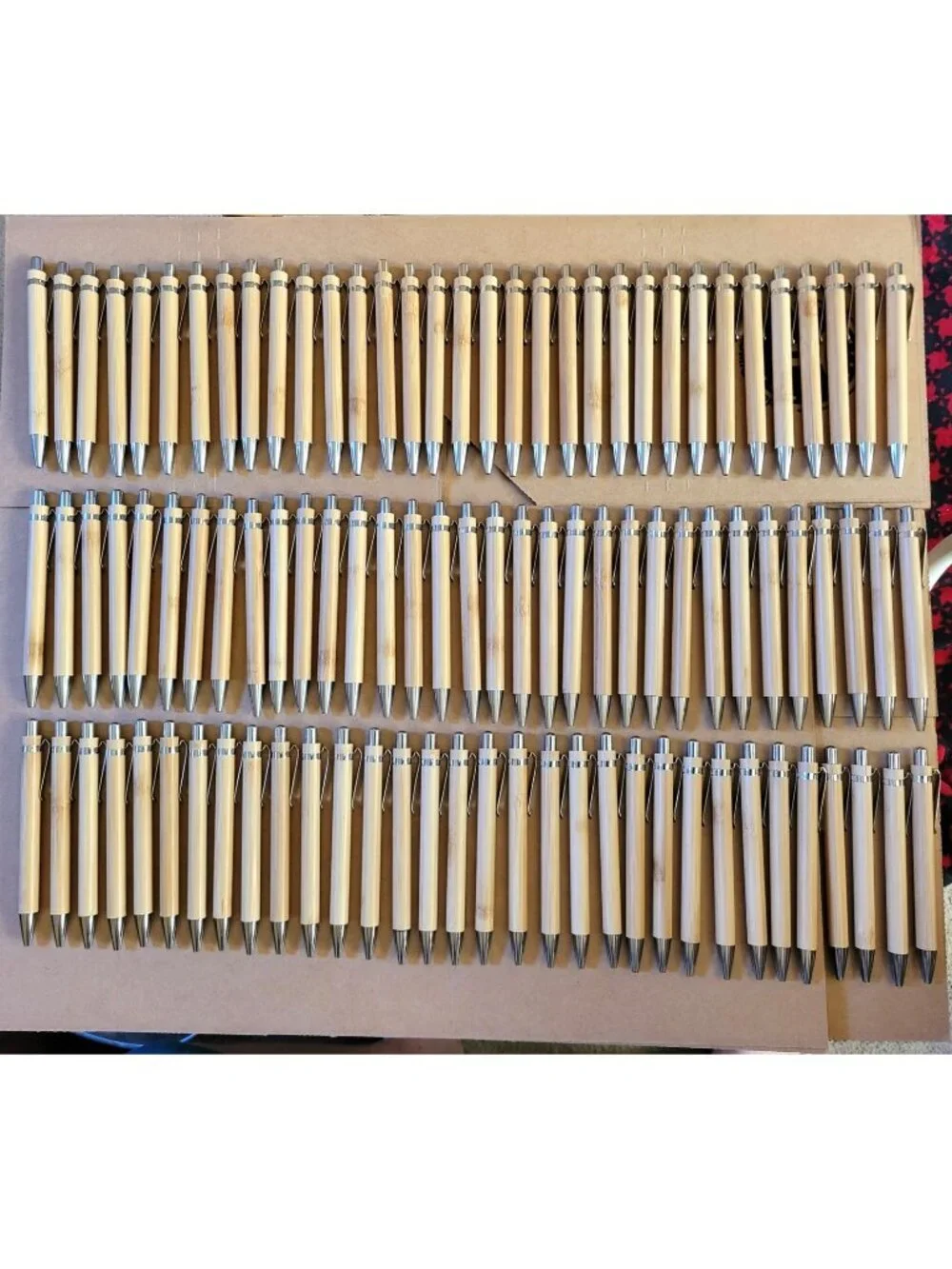 98pcs Bamboo Pens Bulk Wooden Bamboo Pens Engraving Wooden Ballpoint